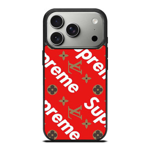 LOUIS VUITTON X SUPREME RED iPhone 16 Pro Case Cover